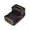 Acoplador de ángulo HDMI (hembra a hembra) - 90 grados (chapado en oro) (negro)