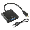 22cm Full HD 1080P Micro HDMI macho a VGA hembra Cable adaptador de video con cable de audio (negro)