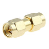 Adaptador macho SMA a macho SMA chapado en oro (dorado)