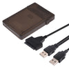 Adaptador convertidor de cable de datos SATA de USB 2.0 a 7 + 15 pines 22 pines con estuche para unidad de disco duro de 2,5 / 3,5 pulgadas HDD (negro)