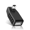 Adaptador AF Mini USB macho a USB 2.0 en ángulo hacia arriba de 90 grados (negro)