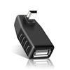 Adaptador AF Mini USB macho a USB 2.0 en ángulo hacia abajo de 90 grados (negro)