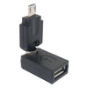 Adaptador giratorio de USB 2.0 AM a Mini USB de 360 grados (negro)