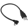 Cable adaptador de 90 grados Mini USB macho a USB 2.0 AM, longitud: 25 cm