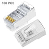 Enchufe blindado RJ45 de alta calidad Cat5 8P8C Lan Connector Network (100 piezas en un paquete, el precio es por 100 piezas) (Plata)