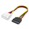 Adaptador de cable de alimentación de 4 pines IDE a Serial ATA SATA (15 cm), Material: Al + Mg