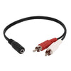 Conector estéreo hembra de 3,5 mm a cable de 2 enchufes RCA macho, longitud: 38 cm