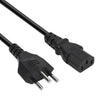 Cable de alimentación de CA de estilo brasileño de 3 clavijas, longitud: 1,5 m (OD5.5)