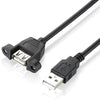 Cable de panel de montaje USB 2.0 AM a AF, longitud: 30 cm