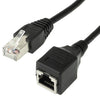 Cable de extensión de red RJ45 hembra a macho Cat, longitud: 1,5 m (negro)