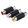 Conector de audio + video hembra a hembra (negro)