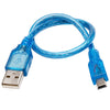 Cable adaptador USB 2.0 AM a Mini USB macho, longitud: 30 cm (azul)