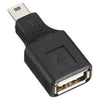 Adaptador Mini USB Macho a USB 2.0 Hembra con Función OTG (Negro)