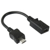 Adaptador de cable mini USB hembra a micro USB macho, longitud: 13 cm (negro)