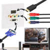 Enchufe hembra HDMI + 3 enchufes RCA hembra + Panel de placa de pared de enchufe hembra VGA