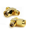 Adaptador SMA macho a 2 SMA hembra (tipo T), chapado en oro (amarillo)
