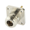 Adaptador hembra coaxial RF N con placa cuadrada (plateado)