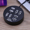 Concentrador redondo portátil USB 2.0 de alta velocidad de 8 puertos, longitud: 60 cm Adaptador de expansión de divisor multipuerto de concentrador USB 2.0 circular redondo de 8 puertos para computado ... l, compatible con disco duro móvil de 1 TB (negro)