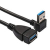 Cable de extensión USB 3.0 con ángulo descendente de 90 grados, cable adaptador macho a hembra, longitud: 15 cm