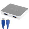 CR-H302 Superficie de espejo 4 puertos USB 3.0 Super Speed 5Gbps HUB + Cable de transmisión USB 3.0 de 60 cm (blanco)