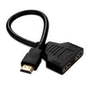 30cm 1080P HDMI macho a la hembra 2 en 1 2 Splitter Cable adaptador convertidor