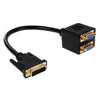 Cable divisor DVI de 24 + 5 pines macho a 2 VGA hembra de 30 cm (negro)