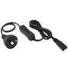 Cable de alimentación de CA de 2 clavijas estilo AU con interruptor 304, longitud: 1,2 m (negro)