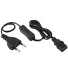 Cable de alimentación de CA de 3 clavijas con interruptor 304, longitud: 1,2 m (negro)