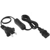 Cable de alimentación de CA de 3 clavijas con interruptor 304, longitud: 1,2 m (negro)