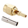 Adaptador de conector recto macho SMA de crimpado chapado en oro de 10 piezas para cable RG174 / RG188 / RG316 / LMR100