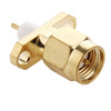 10 piezas chapado en oro SMA macho 2 agujeros montaje en panel adaptador de conector de soldadura dieléctrica corta