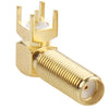 10 piezas chapado en oro SMA hembra ángulo recto 90 grados Panel montaje en PCB adaptador de conector cuadrado de 4,0 mm