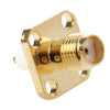 Adaptador de conector de soldadura dieléctrica extendido de 10 piezas chapado en oro SMA hembra 4 agujeros chasis montaje en panel
