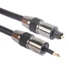 Cable de audio óptico digital TOSLink macho a macho de 3,5 mm, longitud: 1,5 m, diámetro exterior: 5,0 mm (chapado en oro) (negro)