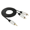 Cable de audio jack estéreo de 3,5 mm a 2 RCA macho, longitud: 1,5 m