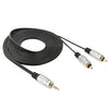 Cable de audio jack estéreo de 3,5 mm a 2 RCA macho, longitud: 3 m