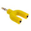Adaptador divisor estéreo macho de 3,5 mm a doble hembra estéreo de 3,5 mm (amarillo)