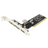 Tarjeta PCI USB 2.0 de 4 + 1 puertos (negra)
