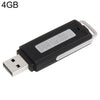 Mini registradora de entrevistas / unidad flash USB, construida en memoria de 4GB (Negro)