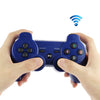 Controlador inalámbrico Double Shock III, Manette Sans Fil Double Shock III para Sony PS3, tiene acción de vibración (con logotipo) (azul)