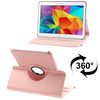 Funda de cuero de textura de litchi giratoria de 360 grados con soporte de visión de 2 ángulos para Samsung Galaxy Tab 4 10.1 / SM-T530 / T531 / T535 (rosa)