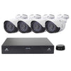 Kit NVR de cámara IP Bullet de 4 canales H.264 720P HD, visión nocturna por infrarrojos de 30 m, entrada de video / audio de soporte