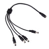 1 enchufe hembra a 4 macho Cable de alimentación CC de 5,5 x 2,1 mm (negro)