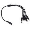 1 conector hembra a 5 macho Cable de alimentación CC de 5,5 x 2,1 mm (negro)