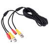 Cable CCTV, cable de alimentación de vídeo, cable coaxial RG59, longitud: 5 m (negro)