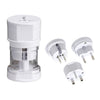 Adaptador universal de viaje con enchufe todo en 1 UE + AU + Reino Unido + EE. UU. (Blanco)