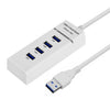Divisor de concentrador USB 3.0 de 4 puertos con LED, supervelocidad de 5 Gbps, BYL-P104 (blanco)