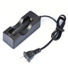 Cargador de batería para 18650, salida: 4.2V / 650mA, enchufe estadounidense (negro)