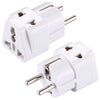 Adaptador de enchufe, adaptador de corriente de viaje con enchufe europeo (blanco)