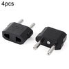 Adaptador de cargador de enchufe de EE. UU. a UE de 4 piezas, adaptador de corriente de viaje con enchufe europeo (negro)